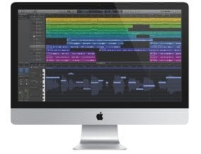 Apple iMac montrant une session d'enregistrement Pro Tools